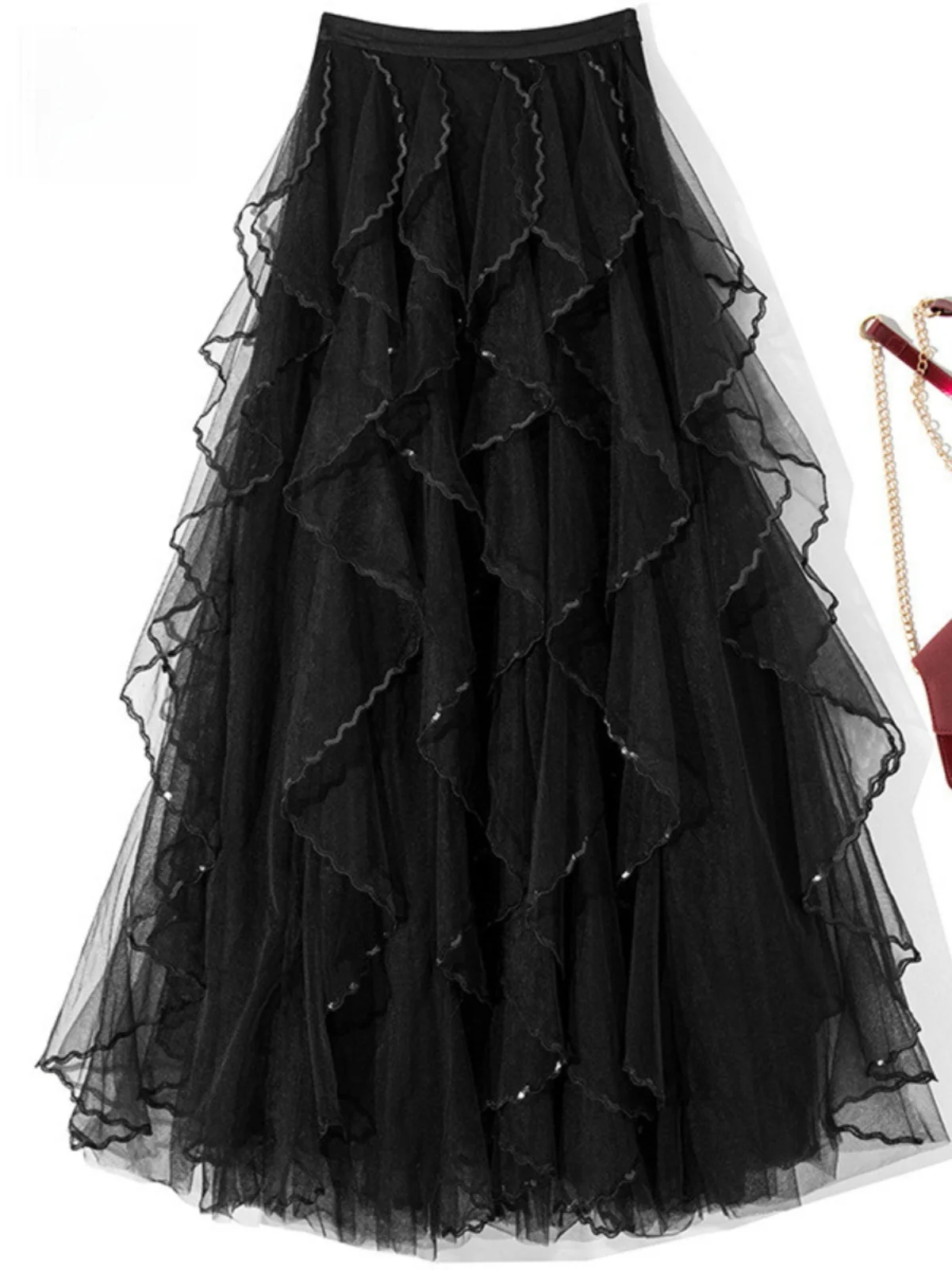 Elegant High Waist A-Line Skirt Slimming Sequin Long Skirt Spring Summer Fashionable Versatile Cake Skirt Polyester Fiber
Elegant High Waist A-Line Skirt Slimming Sequin Long Skirt Spring Summer Fashionable Versatile Cake Skirt Polyester Fiber