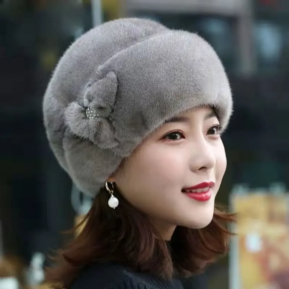 Winter hats woman Faux Rabbit Fur Winter Hat Thickened Keep Warm Middle-aged Cap Flower Decor Bucket hats for women Cap
Winter hats woman Faux Rabbit Fur Winter Hat Thickened Keep Warm Middle-aged Cap Flower Decor Bucket hats for women Cap