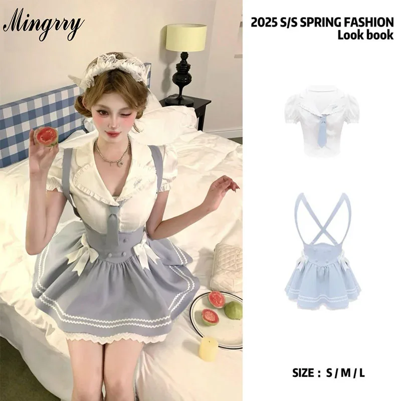 Kawaii Women 2 Pieces Set Lolita Y2K Cute Japanese Style Short Sleeve Shirts Elegant Sweet Casual Aesthetic Mini Dress Suit 2025
Kawaii Women 2 Pieces Set Lolita Y2K Cute Japanese Style Short Sleeve Shirts Elegant Sweet Casual Aesthetic Mini Dress Suit 2025