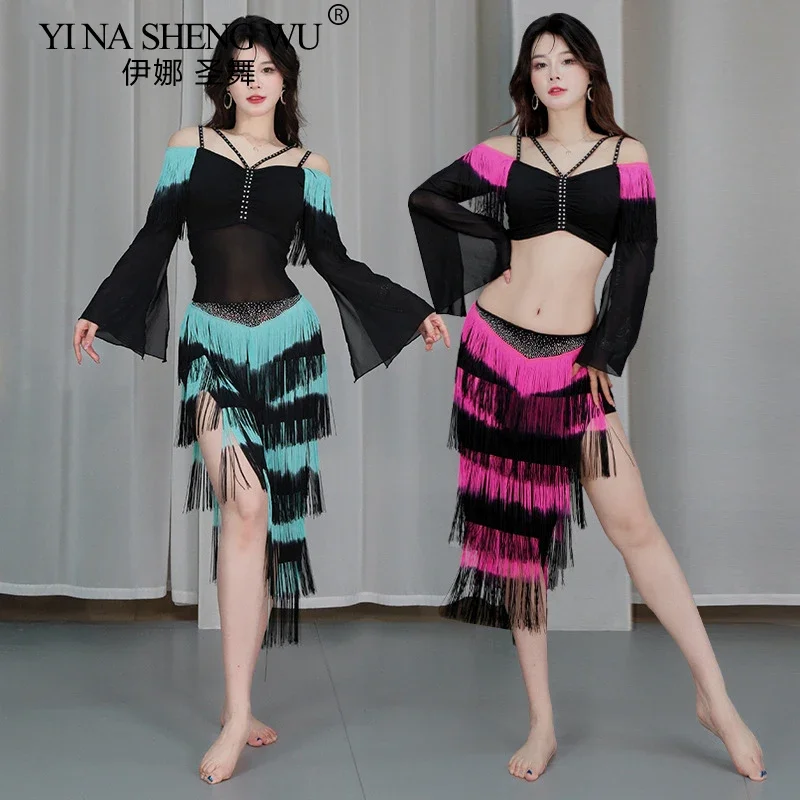 New Belly Dance Costume Dynamic Gradient Tassel Oriental Dance Practice Suit Stage Performance Costume Women Top and Skirt dress
New Belly Dance Costume Dynamic Gradient Tassel Oriental Dance Practice Suit Stage Performance Costume Women Top and Skirt dress