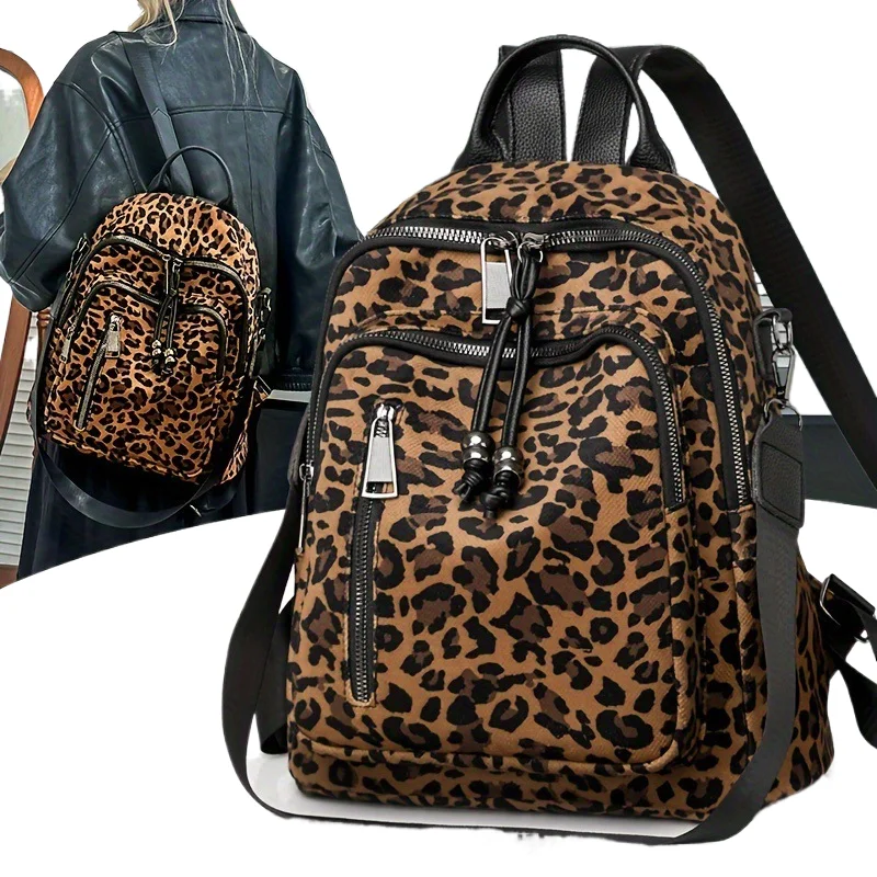 Leopard Print Backpack Women Lightweight Large Capacity Vintage Shoulder Bag Convertible Travel Daypack for Casual Use
Leopard Print Backpack Women Lightweight Large Capacity Vintage Shoulder Bag Convertible Travel Daypack for Casual Use