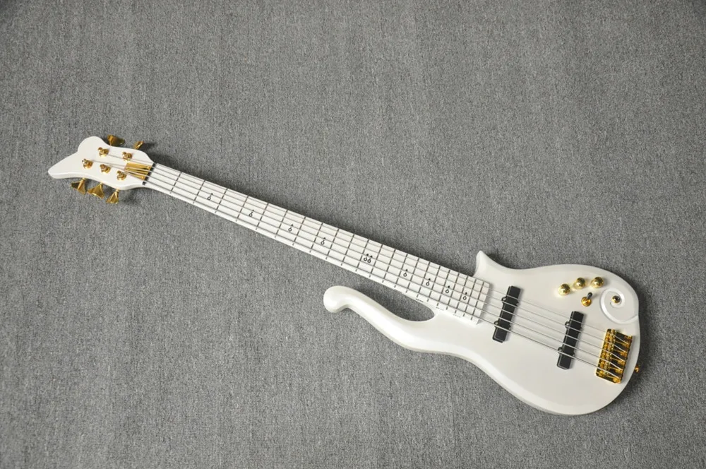 White Body 5 Strings Electric Bass Guitar with Gold Hardware,Maple Neck,Provide customized service
White Body 5 Strings Electric Bass Guitar with Gold Hardware,Maple Neck,Provide customized service