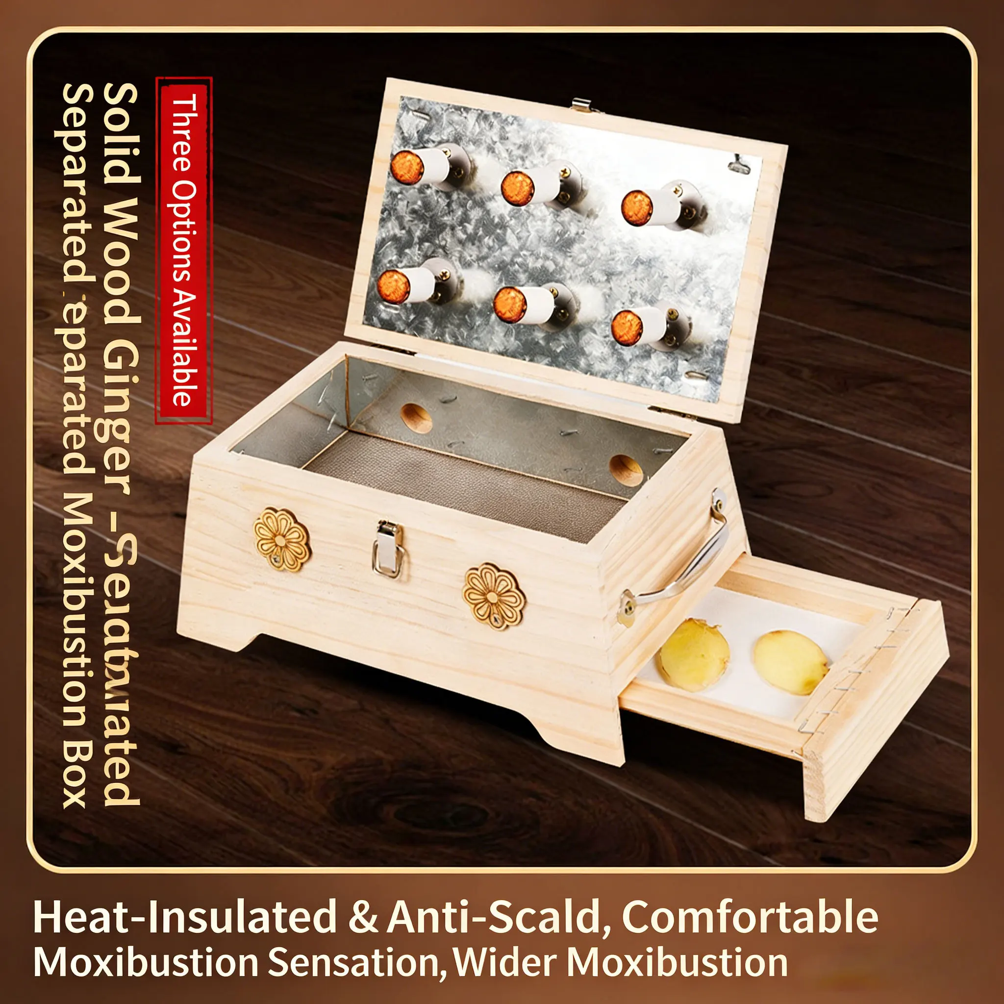 Wooden Moxibustion Box 6 hole/needle Moxa Burner Box Moxibustion Thermotherapy Relaxation waist/belly for Smokeless Moxibustion
Wooden Moxibustion Box 6 hole/needle Moxa Burner Box Moxibustion Thermotherapy Relaxation waist/belly for Smokeless Moxibustion