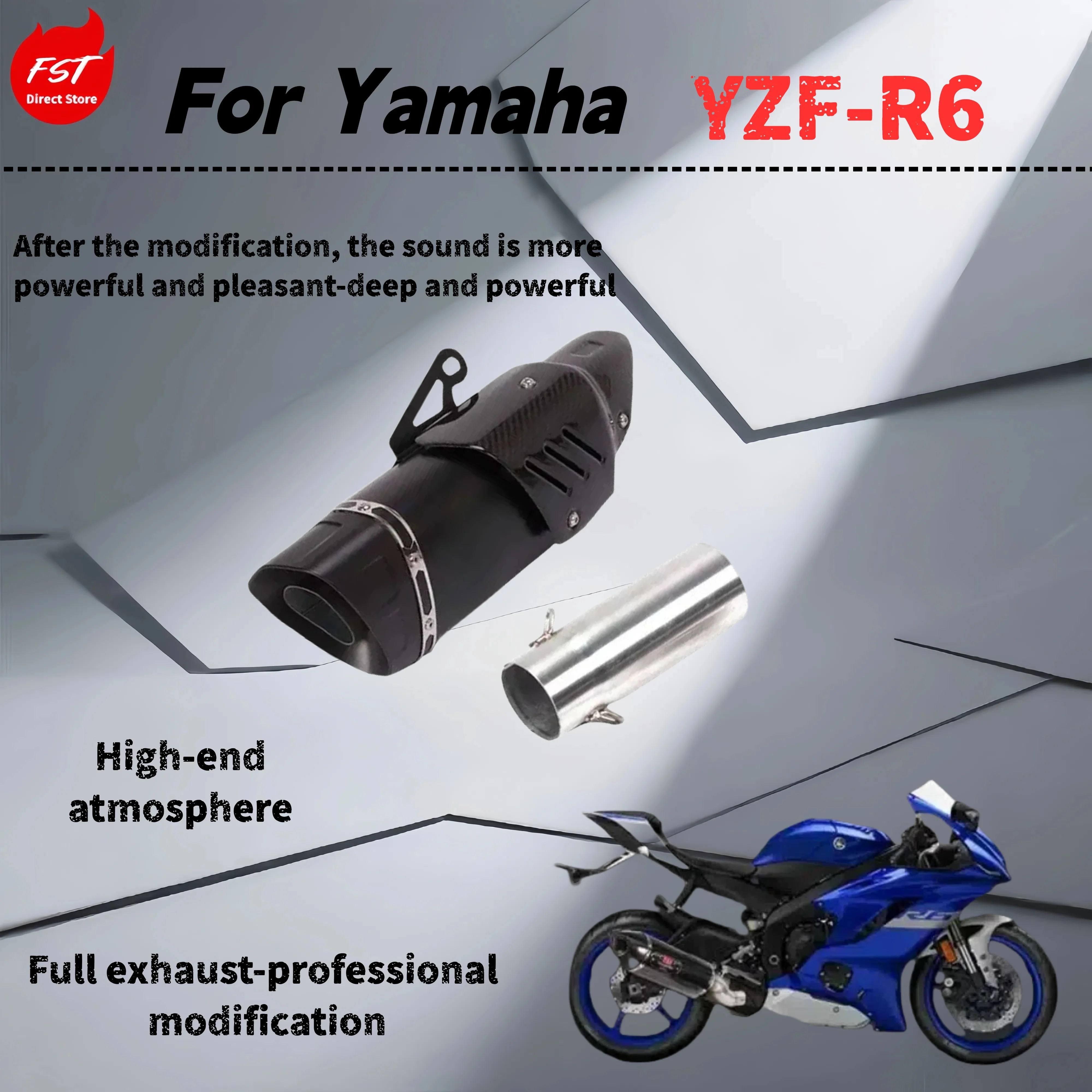 For Yamaha YZF-R6 - modified mid-tail exhaust pipe - the sound is deep, rich and powerful
For Yamaha YZF-R6 - modified mid-tail exhaust pipe - the sound is deep, rich and powerful