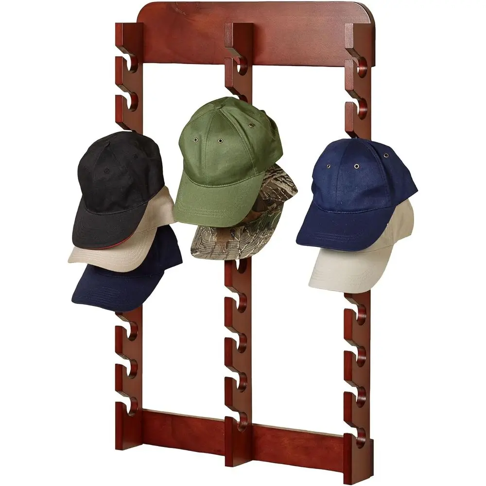 Wooden Ball Display Wall Rack - Classic Cherry - Triple, 30 Slots - Baseball Hat Display - Made of Wood - Class Racks or Hats -
Wooden Ball Display Wall Rack - Classic Cherry - Triple, 30 Slots - Baseball Hat Display - Made of Wood - Class Racks or Hats -