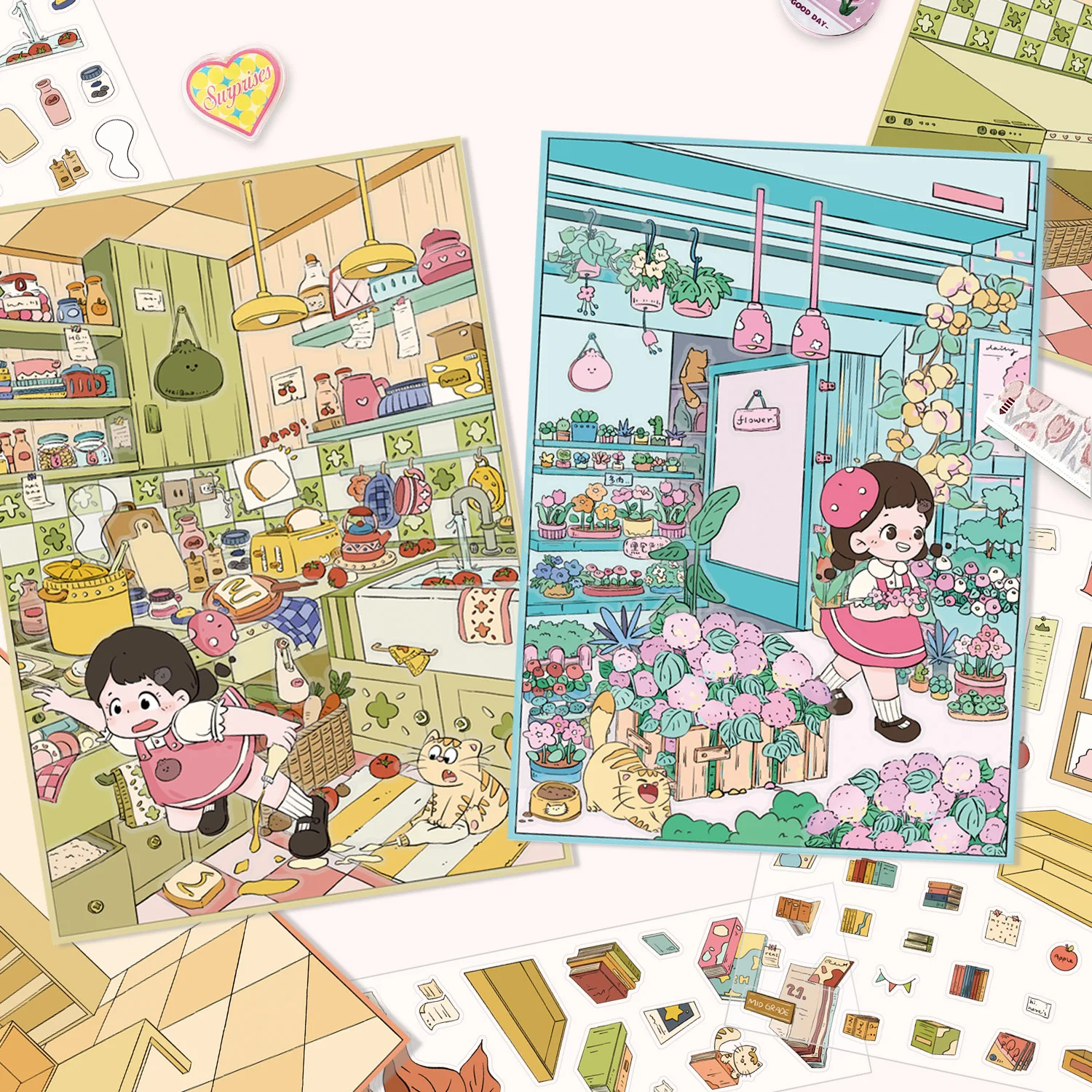 HEYBAO Cute Cartoon Creative 3D Scene Sticker Book, Vintage & Graffiti Decals for Scrapbook Journal DIY Crafts, Waterproof Paren
HEYBAO Cute Cartoon Creative 3D Scene Sticker Book, Vintage & Graffiti Decals for Scrapbook Journal DIY Crafts, Waterproof Paren