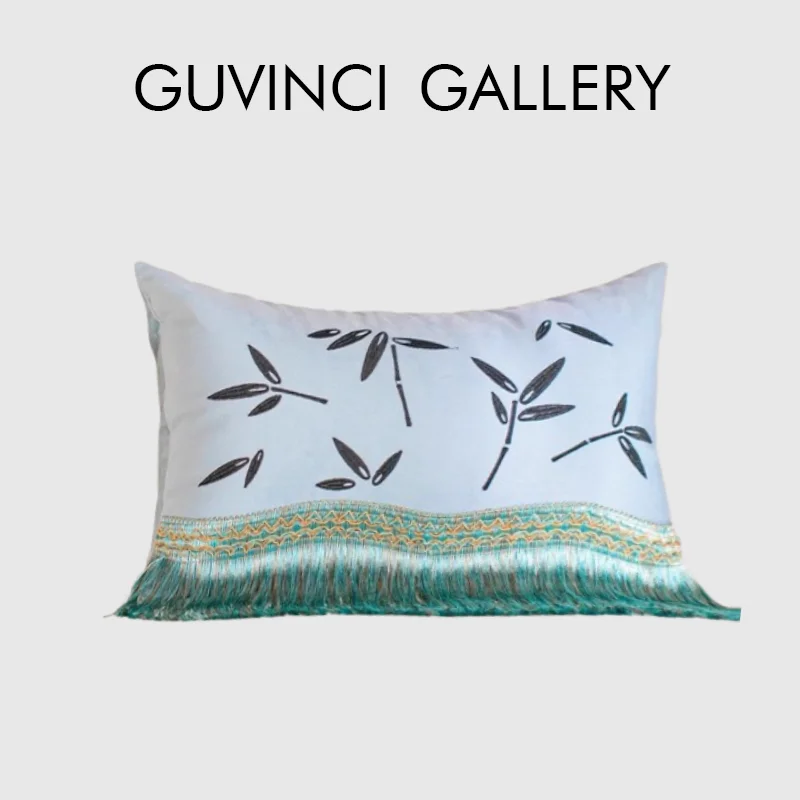 GUVINCI French Art Cushion Cover With Tassels Modern Abstract Bamboo Embroidery Luxury Velvet Dream House Pillow Case 30x50cm
GUVINCI French Art Cushion Cover With Tassels Modern Abstract Bamboo Embroidery Luxury Velvet Dream House Pillow Case 30x50cm