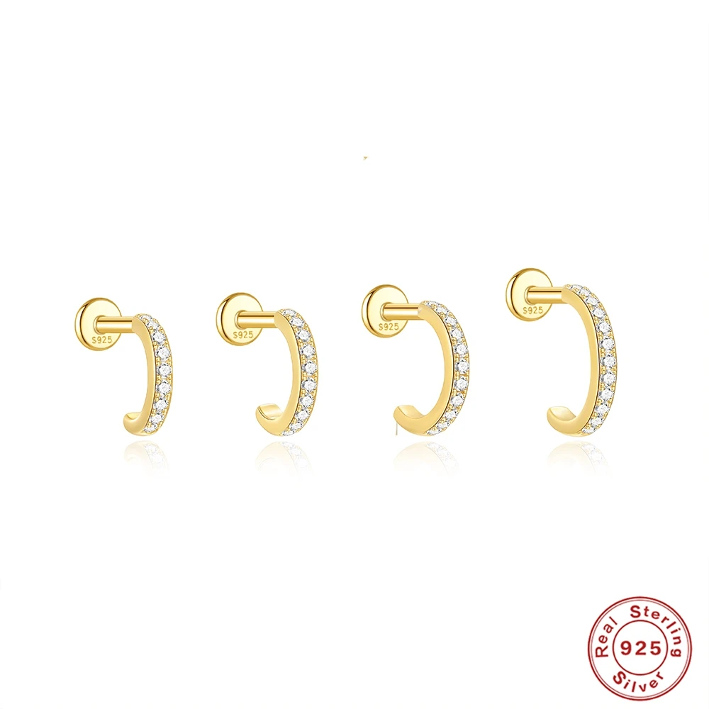 AIDE 925 Sterling Silver 4 Different Sizes Micro Inlaid Zircon Stud Earring Cartilage Spiral Puncture Studs For Women Fine Jewel
AIDE 925 Sterling Silver 4 Different Sizes Micro Inlaid Zircon Stud Earring Cartilage Spiral Puncture Studs For Women Fine Jewel