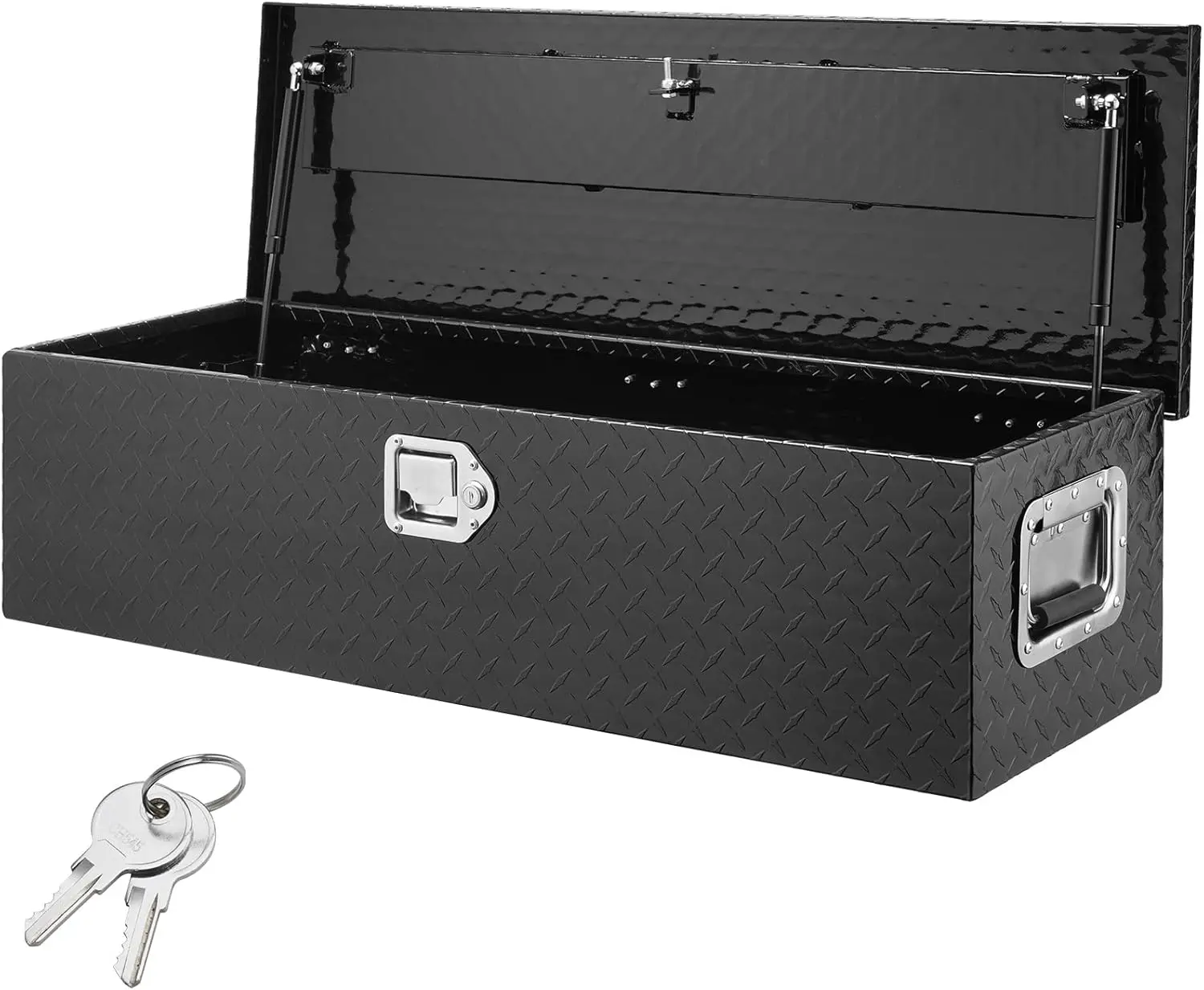 39 Inch Heavy Duty Aluminum Truck Bed Tool Box in Black with Side Handle and Lock Keys for Pickup, RV, and Trailer
39 Inch Heavy Duty Aluminum Truck Bed Tool Box in Black with Side Handle and Lock Keys for Pickup, RV, and Trailer
