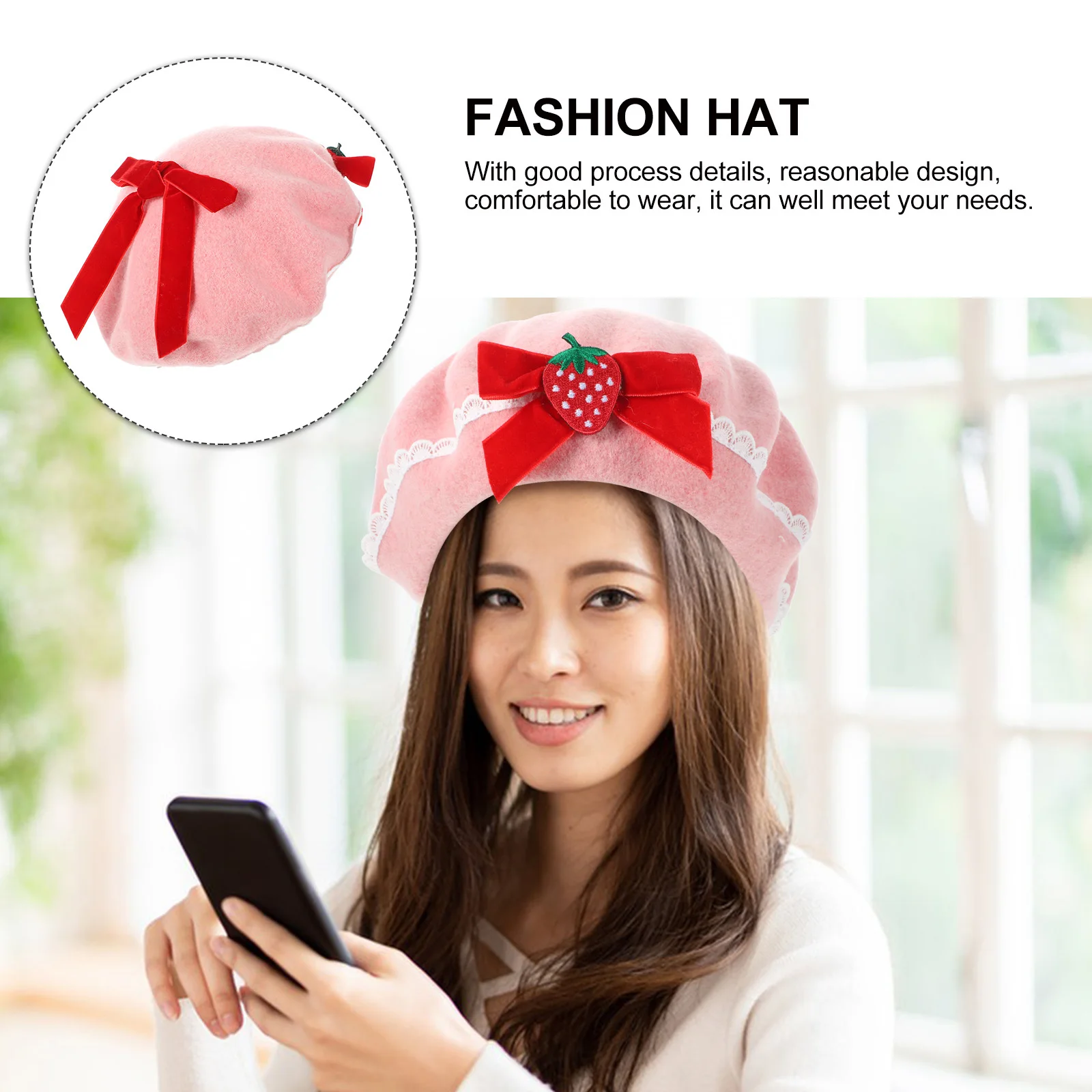 1Pcs Women's Beret with Bow Knot Cute Wool Hat Soft Warm Fashion Berets All-Match Daily Wear Accessory Fashion Hat
1Pcs Women's Beret with Bow Knot Cute Wool Hat Soft Warm Fashion Berets All-Match Daily Wear Accessory Fashion Hat