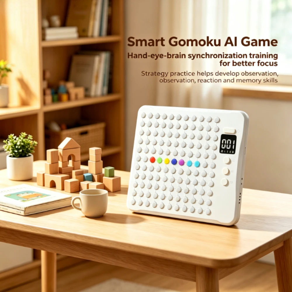 Rechargeable Intelligent AI Five In A Row Game Machine 17 Kinds of Play Modes Light Indicator Electronic Chess Board
Rechargeable Intelligent AI Five In A Row Game Machine 17 Kinds of Play Modes Light Indicator Electronic Chess Board