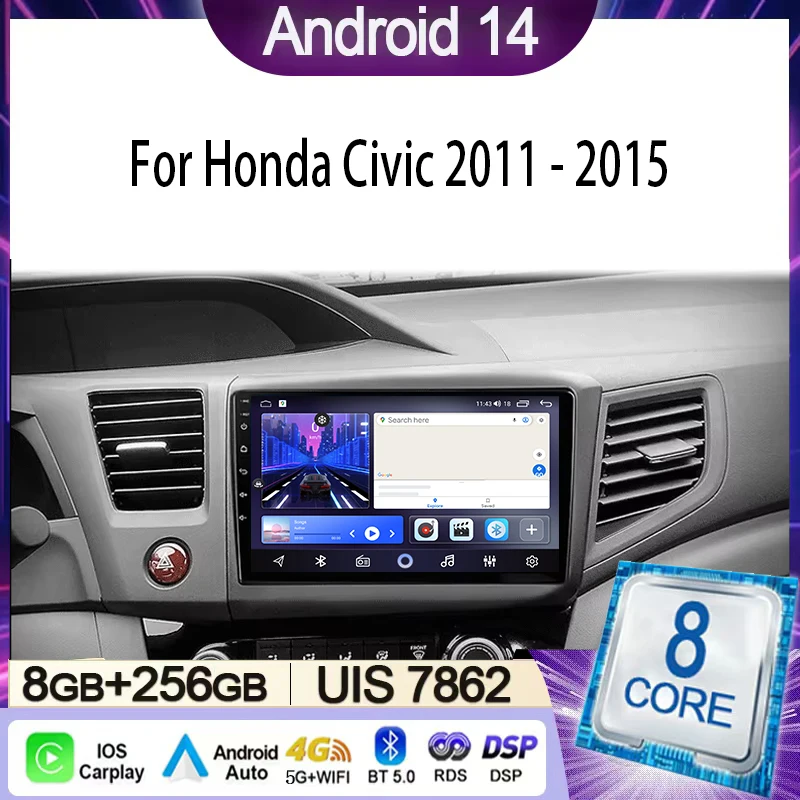 Car Radio For Honda Civic 2011 - 2015 Multimedia Video Player Navigation Stereo GPS Android 14 wireless Carplay Android Auto
Car Radio For Honda Civic 2011 - 2015 Multimedia Video Player Navigation Stereo GPS Android 14 wireless Carplay Android Auto