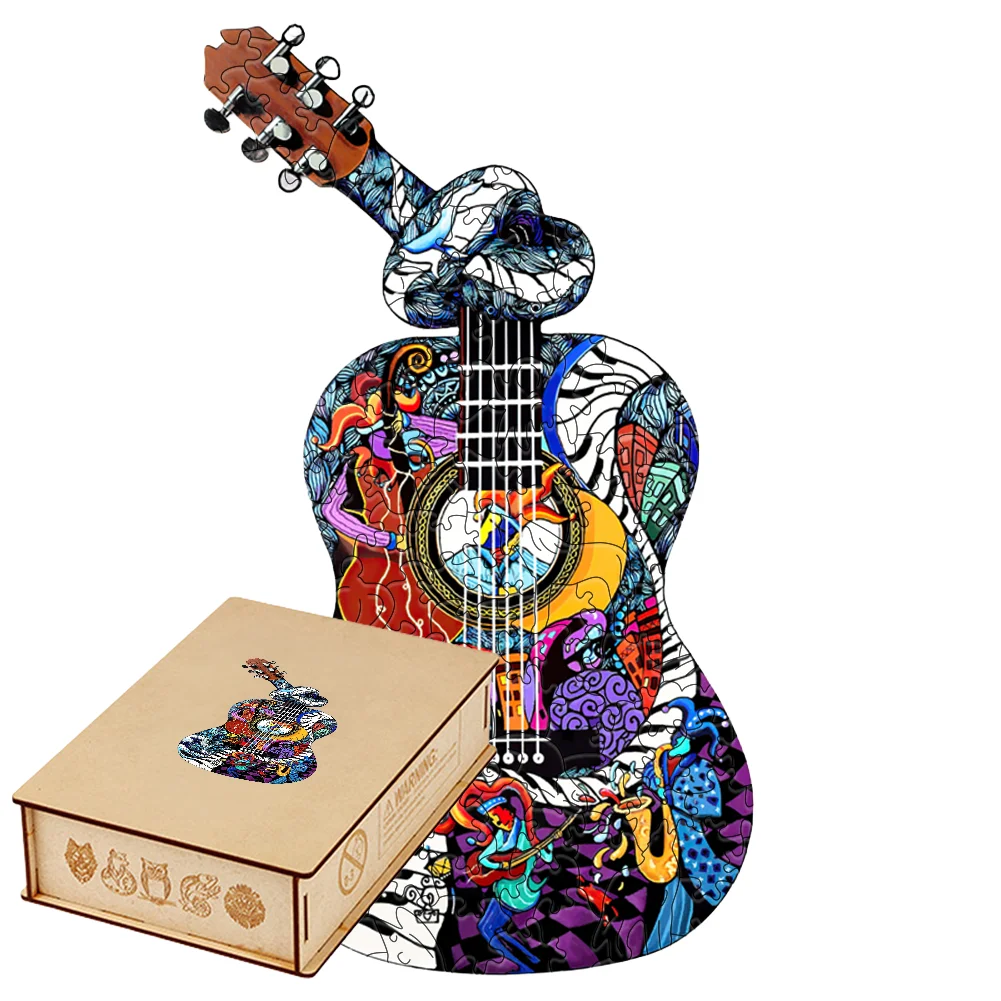 Abstract Guitar Wooden Puzzle Arts Animal Shape Jigsaw For Adults Beautiful 3D Creative Model Board Game Unique Gift Toy
Abstract Guitar Wooden Puzzle Arts Animal Shape Jigsaw For Adults Beautiful 3D Creative Model Board Game Unique Gift Toy