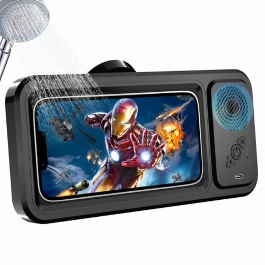 Shower Phone Holder with Wireless Bluetooth Speaker, Waterproof 480 Rotation Viewable Shower Phone Stand Case Mount Speakers fo
Shower Phone Holder with Wireless Bluetooth Speaker, Waterproof 480 Rotation Viewable Shower Phone Stand Case Mount Speakers fo