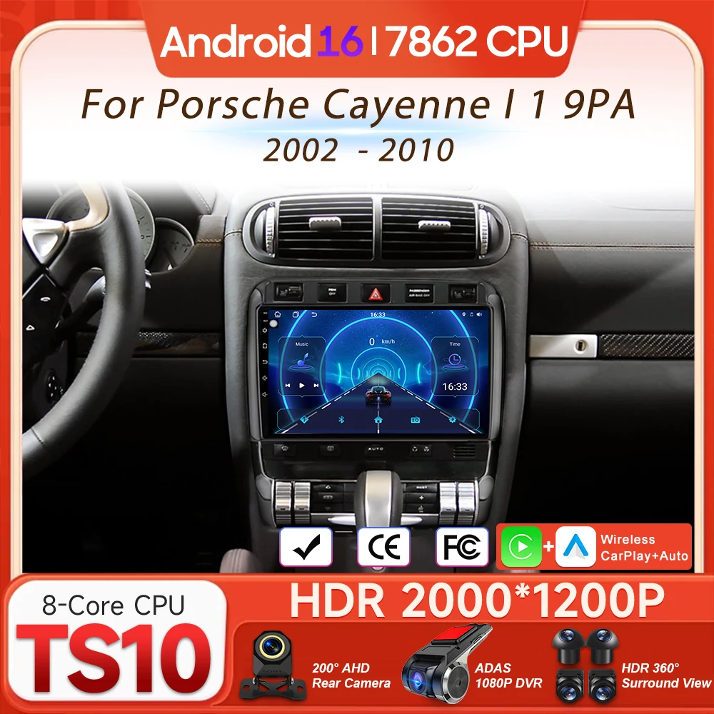 Android 16 For Porsche Cayenne I 1 9PA 2002 - 2010 Car Radio Multimedia Player Carplay Auto Radio Video Wifi 4G Navigation GPS
Android 16 For Porsche Cayenne I 1 9PA 2002 - 2010 Car Radio Multimedia Player Carplay Auto Radio Video Wifi 4G Navigation GPS