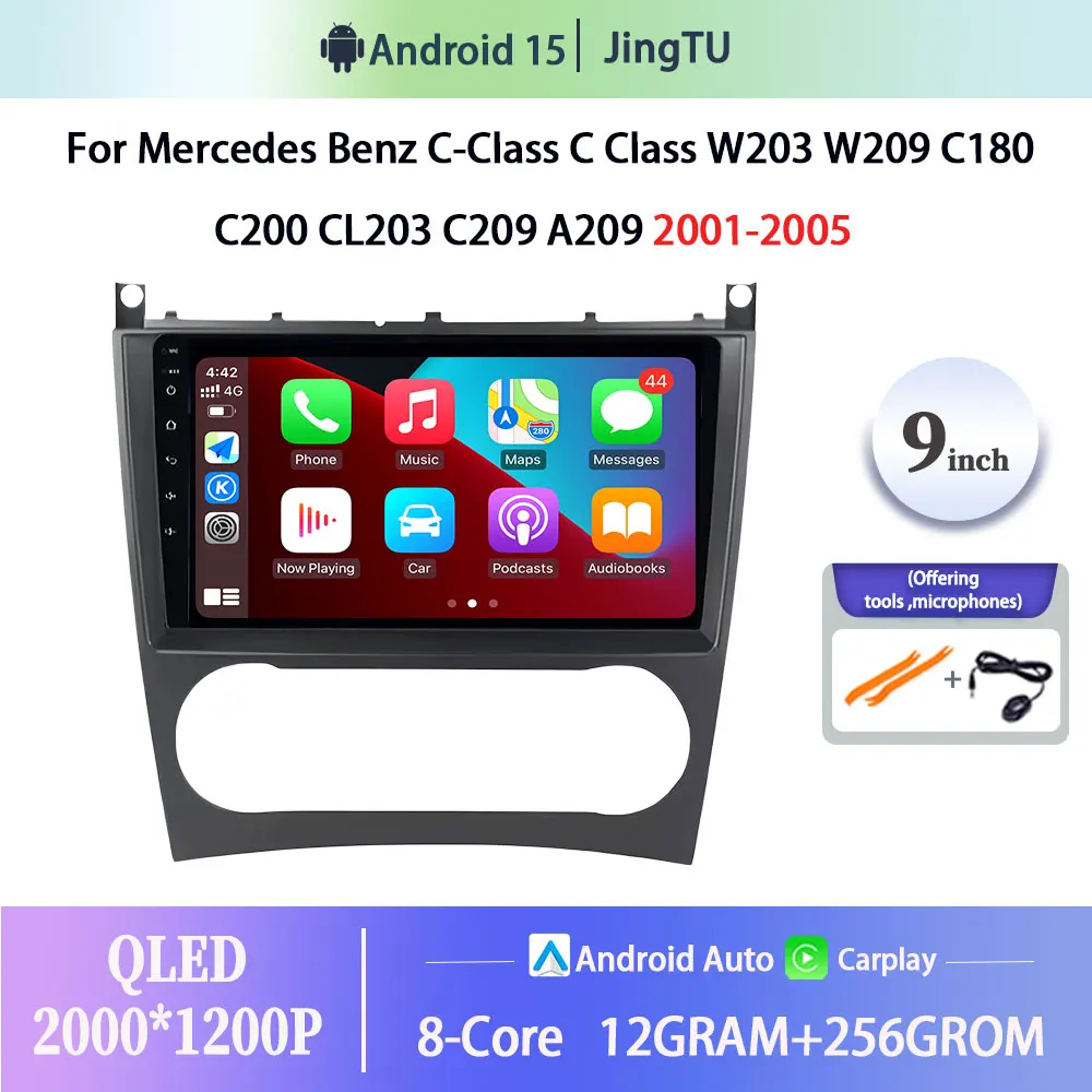 For Mercedes Benz C-Class C Class W203 W209 C180 C200 CL203 C209 A209 2001-2005 Android 15 Car Radio Wireless BT CarPlay Screen
For Mercedes Benz C-Class C Class W203 W209 C180 C200 CL203 C209 A209 2001-2005 Android 15 Car Radio Wireless BT CarPlay Screen