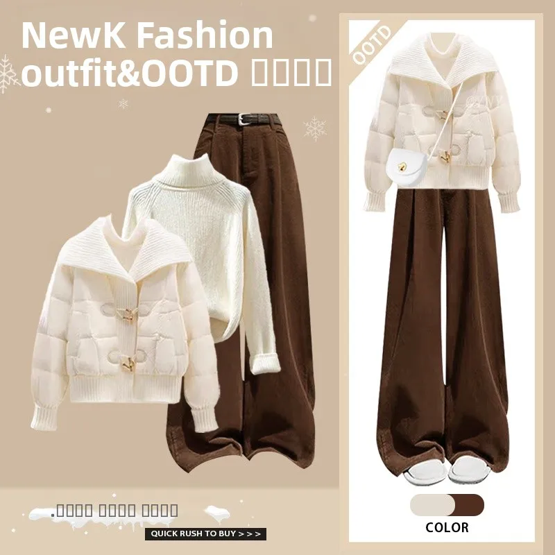 Korean Sle ort Cotton Jaet Sweater And Slim Pants Tee Piece Set Women's Faion Ensemble f High Collar Slimming Ef...
Korean Sle ort Cotton Jaet Sweater And Slim Pants Tee Piece Set Women's Faion Ensemble f High Collar Slimming Ef...