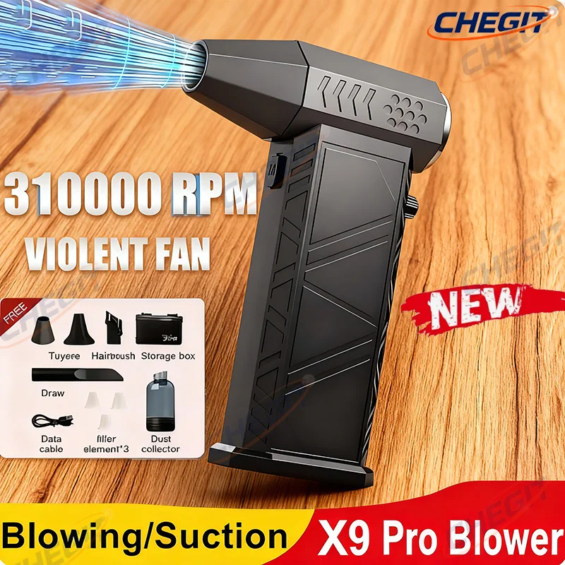 Handheld Air Blower 310000RPM Turbofan High Power Jet Fan Motor with Variable Speed Brushless Dust Blower for Cleaning Tool
Handheld Air Blower 310000RPM Turbofan High Power Jet Fan Motor with Variable Speed Brushless Dust Blower for Cleaning Tool