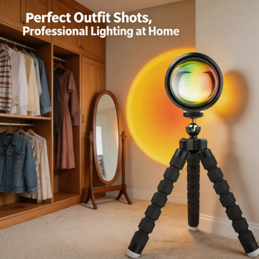 Amber Sunset Projection Lamp with Bendable Tripod&3-Key Remote LED Night Light for Room Deco Golden Hour Photo Lighting gifts
Amber Sunset Projection Lamp with Bendable Tripod&3-Key Remote LED Night Light for Room Deco Golden Hour Photo Lighting gifts