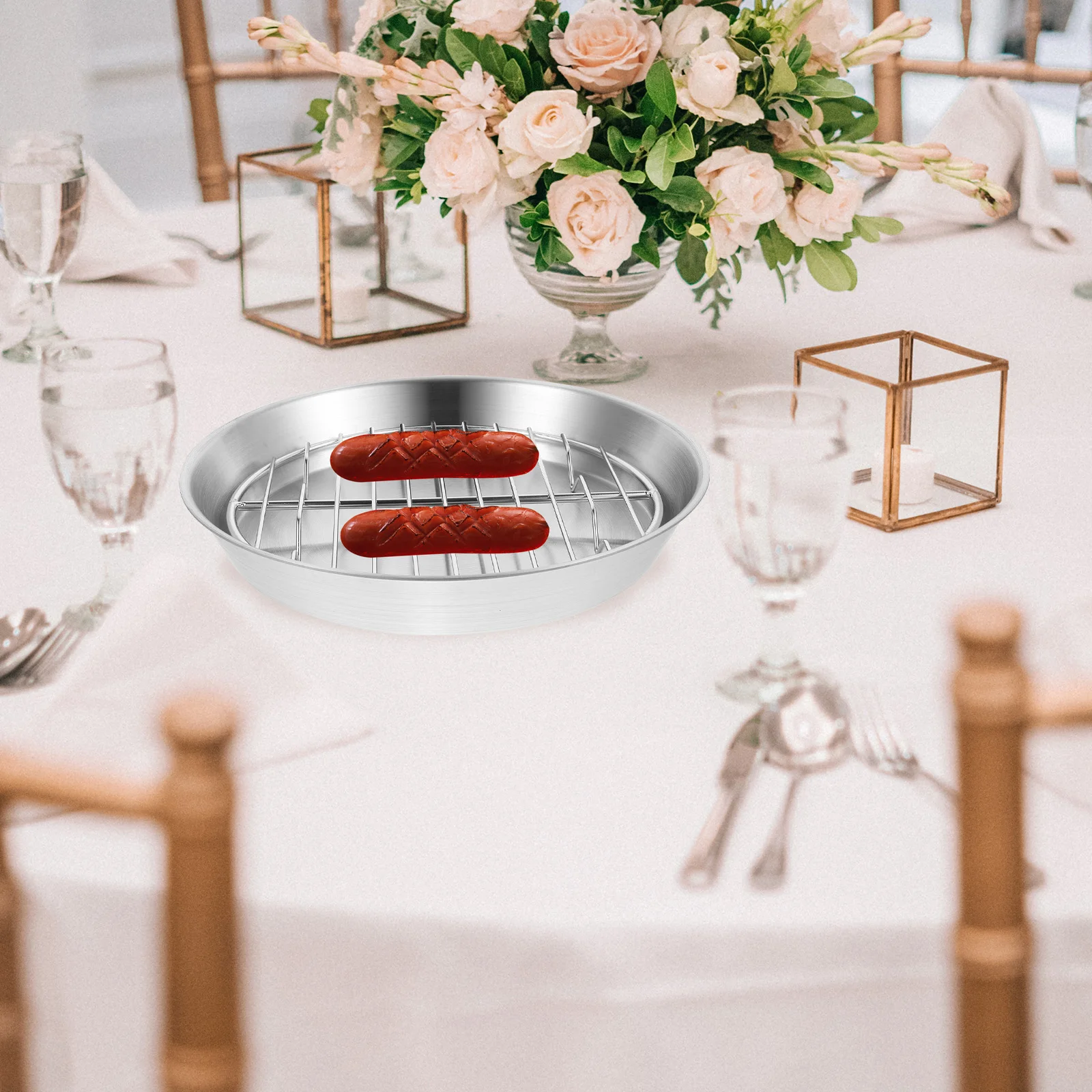 1 set Stainless Steel Baking Tray Roasting Pan for Turkey Grill Rack Drain Oil 304 Material Compact Size Versatile Use 
1 set Stainless Steel Baking Tray Roasting Pan for Turkey Grill Rack Drain Oil 304 Material Compact Size Versatile Use