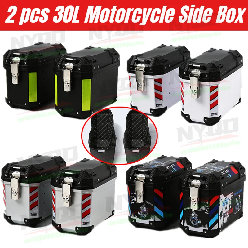2Pcs 30L Heavy-Duty Motorcycle Side Cases with Safety Locks Reflective Strips and Liner,universal Trunk on Motorcycle Both Sides
2Pcs 30L Heavy-Duty Motorcycle Side Cases with Safety Locks Reflective Strips and Liner,universal Trunk on Motorcycle Both Sides