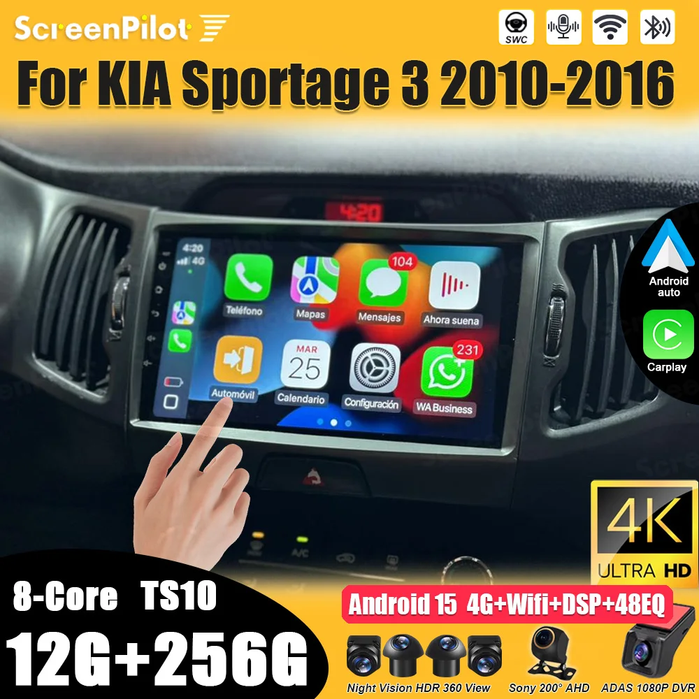 For KIA Sportage 3 2010 2011 2012 -2015 2016 Android 16 Car Radio Stereo Multimedia Player Navigation 2din Carplay GPS 8 Core
For KIA Sportage 3 2010 2011 2012 -2015 2016 Android 16 Car Radio Stereo Multimedia Player Navigation 2din Carplay GPS 8 Core