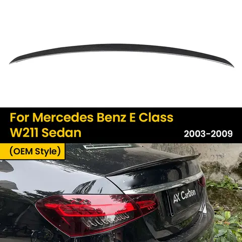Automotive Dry Carbon Real Carbon Fiber Trunk Spoiler Wing For Mercedes Benz E Class W211 Sedan 2003-2009 OEM Style Boot Lid Lip