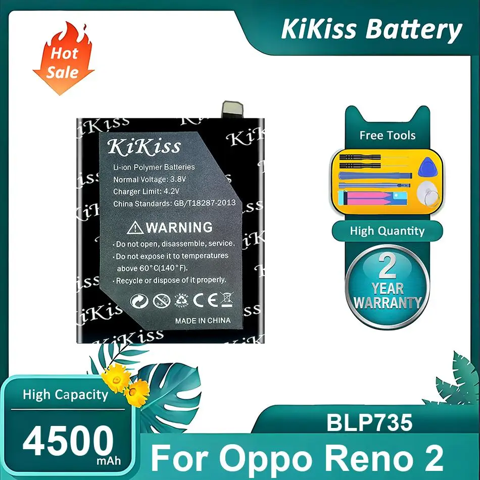 KiKiss Battery For Oppo Reno 2,BLP735,4500mAh
KiKiss Battery For Oppo Reno 2,BLP735,4500mAh