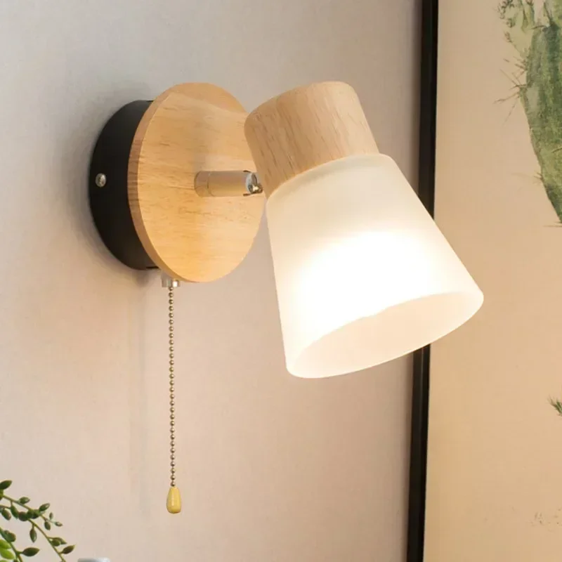 Nordic bedside wall lamp Bedroom Living Room Decoration lamp Modern Wood LED Wall Light Equipped with Pull switch
Nordic bedside wall lamp Bedroom Living Room Decoration lamp Modern Wood LED Wall Light Equipped with Pull switch