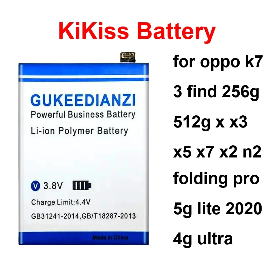 2400-5300Mah For Oppo K7 3 Find 256G 512G X X3 X5 X7 X2 N2 Folding Pro 5G Lite 2020 4G Ultra Battery BLPA39 BLP755 BLPA37
2400-5300Mah For Oppo K7 3 Find 256G 512G X X3 X5 X7 X2 N2 Folding Pro 5G Lite 2020 4G Ultra Battery BLPA39 BLP755 BLPA37