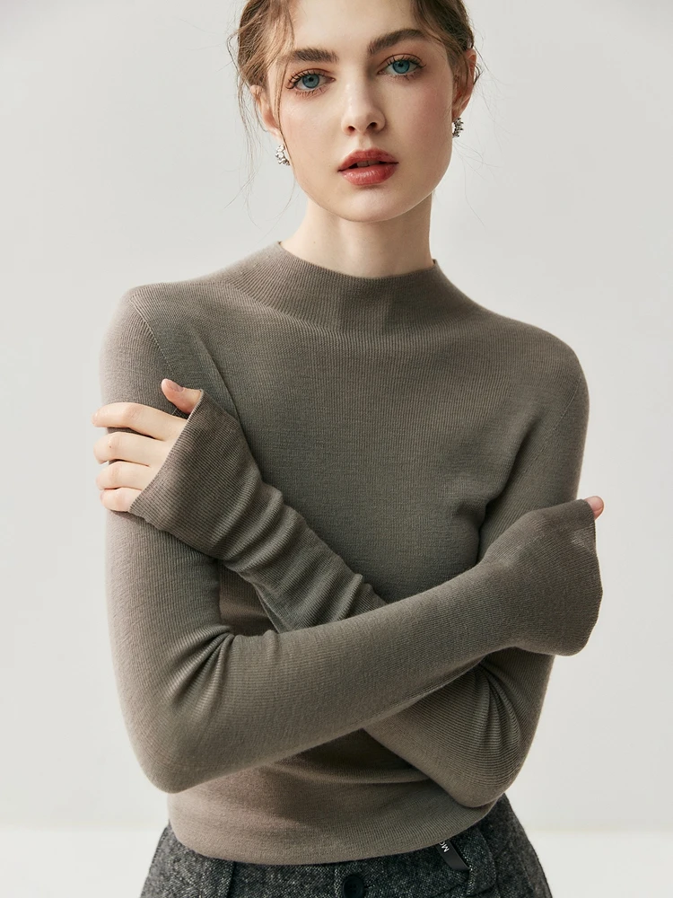 Women Mock Neck 100% Wool Sweater Machine Washable Pullover Spring Autumn Winter Slim Base Worsted Cashmere Knitwear Clothes Top
Women Mock Neck 100% Wool Sweater Machine Washable Pullover Spring Autumn Winter Slim Base Worsted Cashmere Knitwear Clothes Top