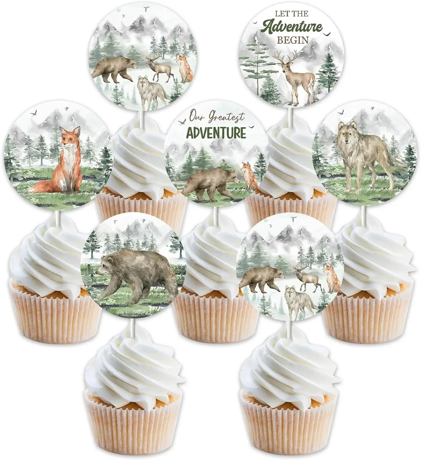Let the Adventure Begin Baby Shower Decor Woodland Creatures Cupcake Toppers Mountain Forest Jungle Safari Animal Cake Toppers
Let the Adventure Begin Baby Shower Decor Woodland Creatures Cupcake Toppers Mountain Forest Jungle Safari Animal Cake Toppers