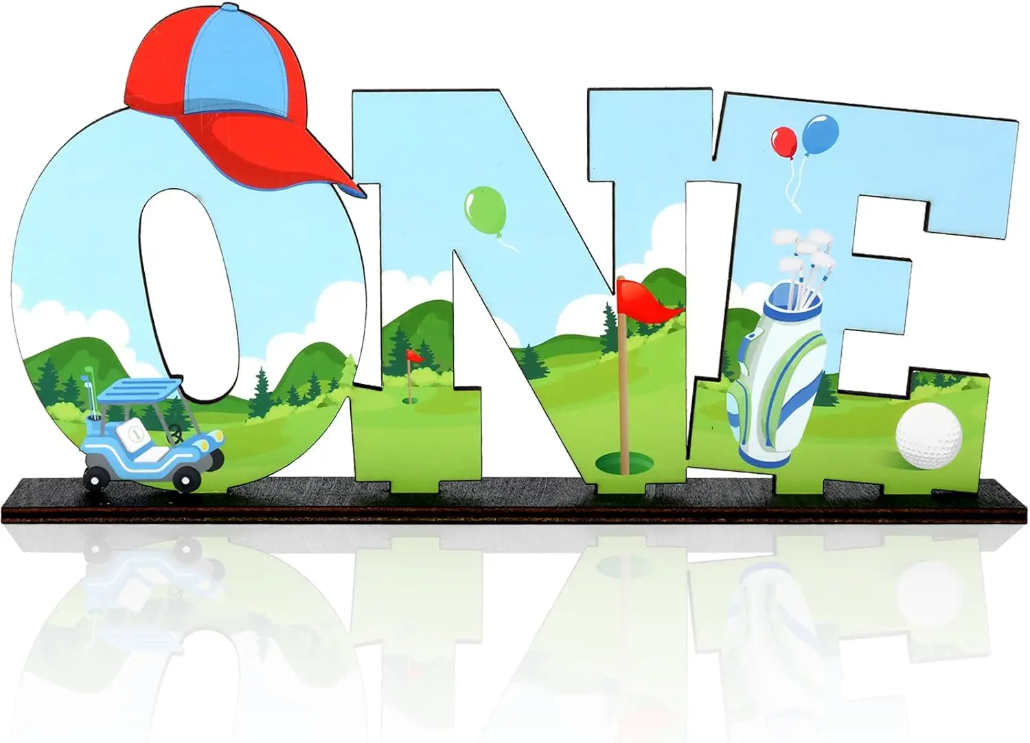 Golf One Letter Sign Wooden Table Centerpieces, Hole in One 1st Bday Decor, Golf Ball 3D Table Decor for One Year Old Boy Party
Golf One Letter Sign Wooden Table Centerpieces, Hole in One 1st Bday Decor, Golf Ball 3D Table Decor for One Year Old Boy Party