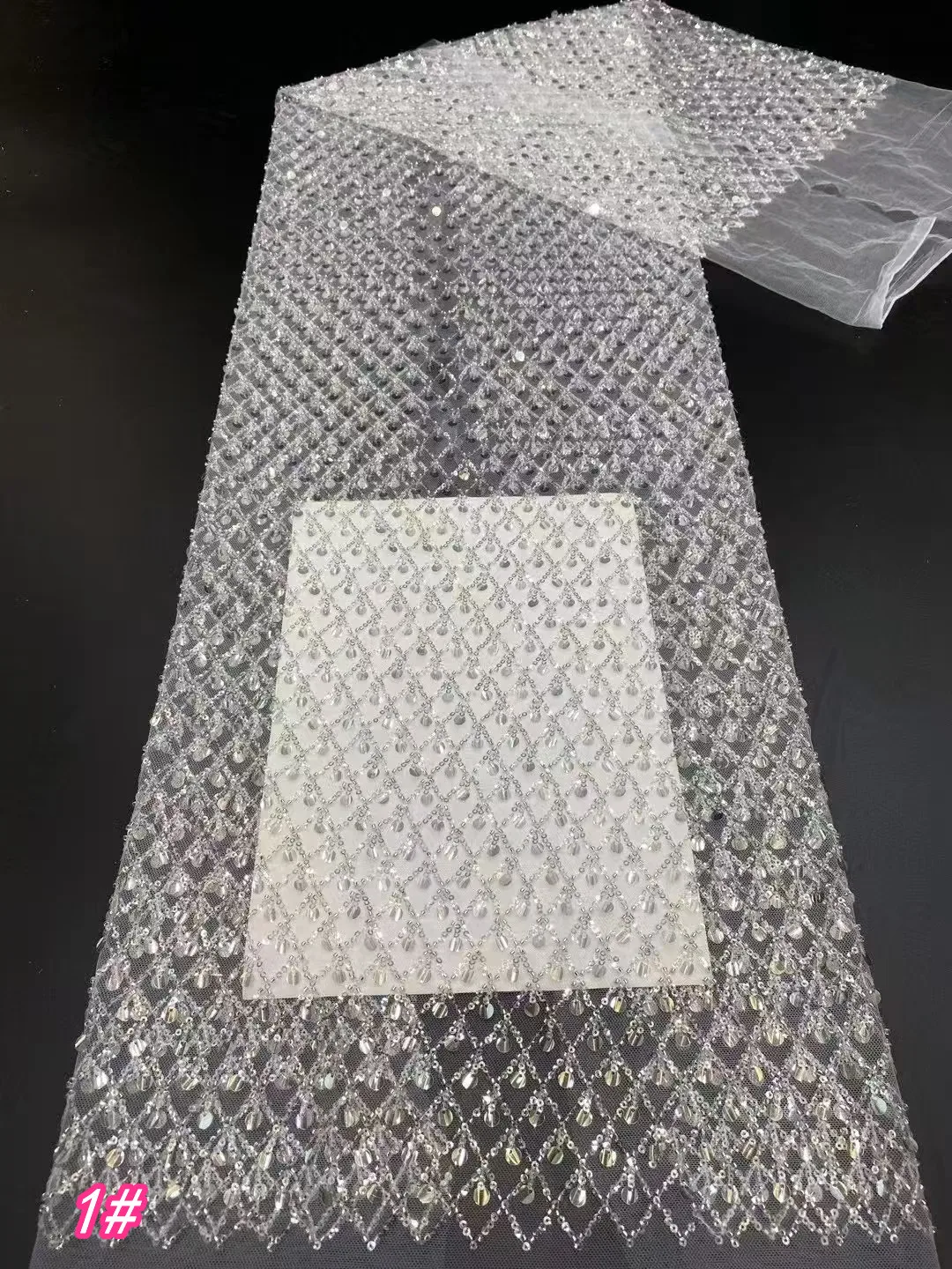 European and American French tulle lace fabric, fine sequin bead tube embroidery wedding dress sewing fabrics
European and American French tulle lace fabric, fine sequin bead tube embroidery wedding dress sewing fabrics