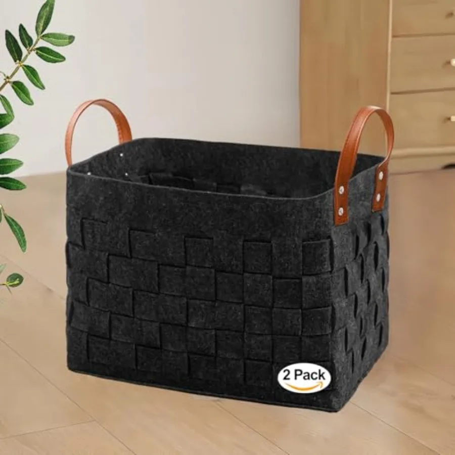Корзина для белья 15x13x11 дюймов, 2 шт., большая прямоугольная корзина для одеял с кожаной ручкой, войлочная корзина для хранения для гостиной
Корзина для белья 15x13x11 дюймов, 2 шт., большая прямоугольная корзина для одеял с кожаной ручкой, войлочная корзина для хранения для гостиной