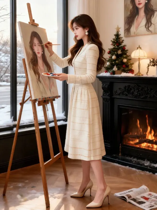 Ele Winter Long Dr Slim Fit Waist Cinched V-Ne Gentle Sle Beautifully Tailored for Busin And Casual Ocns
Ele Winter Long Dr Slim Fit Waist Cinched V-Ne Gentle Sle Beautifully Tailored for Busin And Casual Ocns