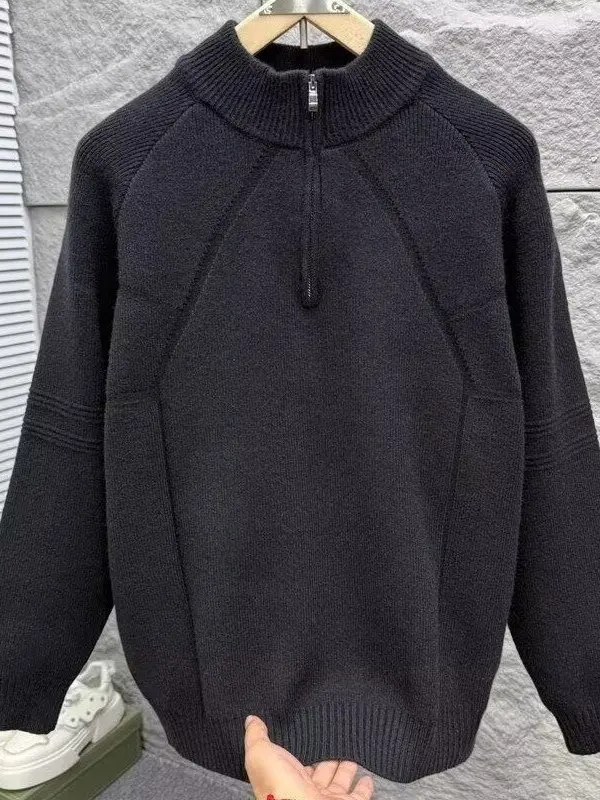 Мужской вязаный свитер на молнии с воротником-стойкой, модный свободный крой, универсальный базовый слой для активного образа жизни молодежи
Мужской вязаный свитер на молнии с воротником-стойкой, модный свободный крой, универсальный базовый слой для активного образа жизни молодежи