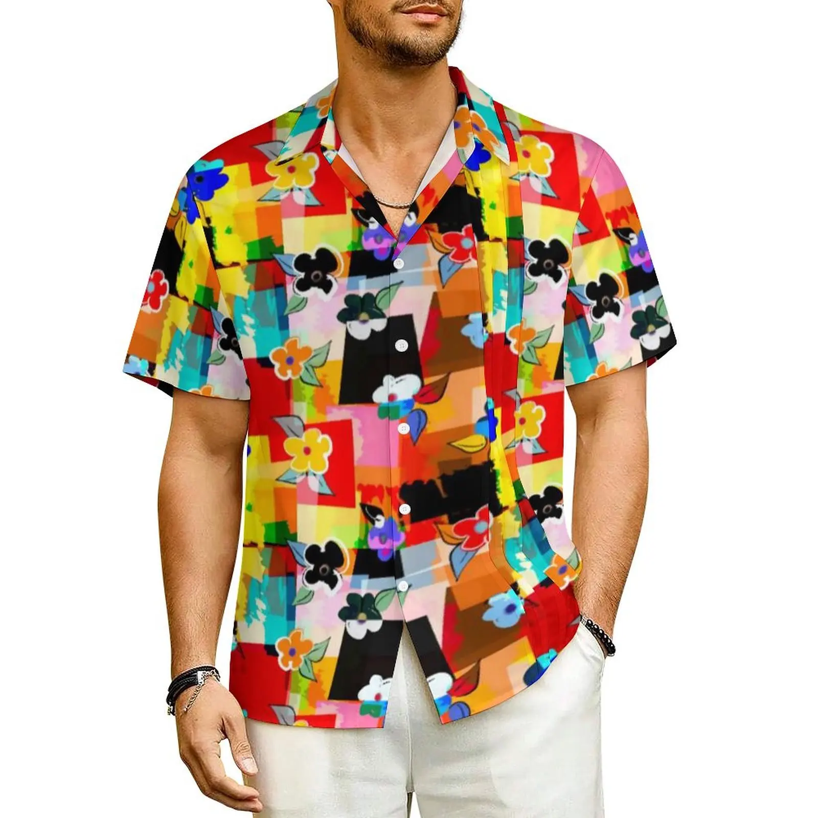 Summer Shirt Vacation Rainbow Colors Blouses Modern Graffiti Design Elegant Casual Shirts Men Short Sleeve Fashion Oversize Tops
Summer Shirt Vacation Rainbow Colors Blouses Modern Graffiti Design Elegant Casual Shirts Men Short Sleeve Fashion Oversize Tops