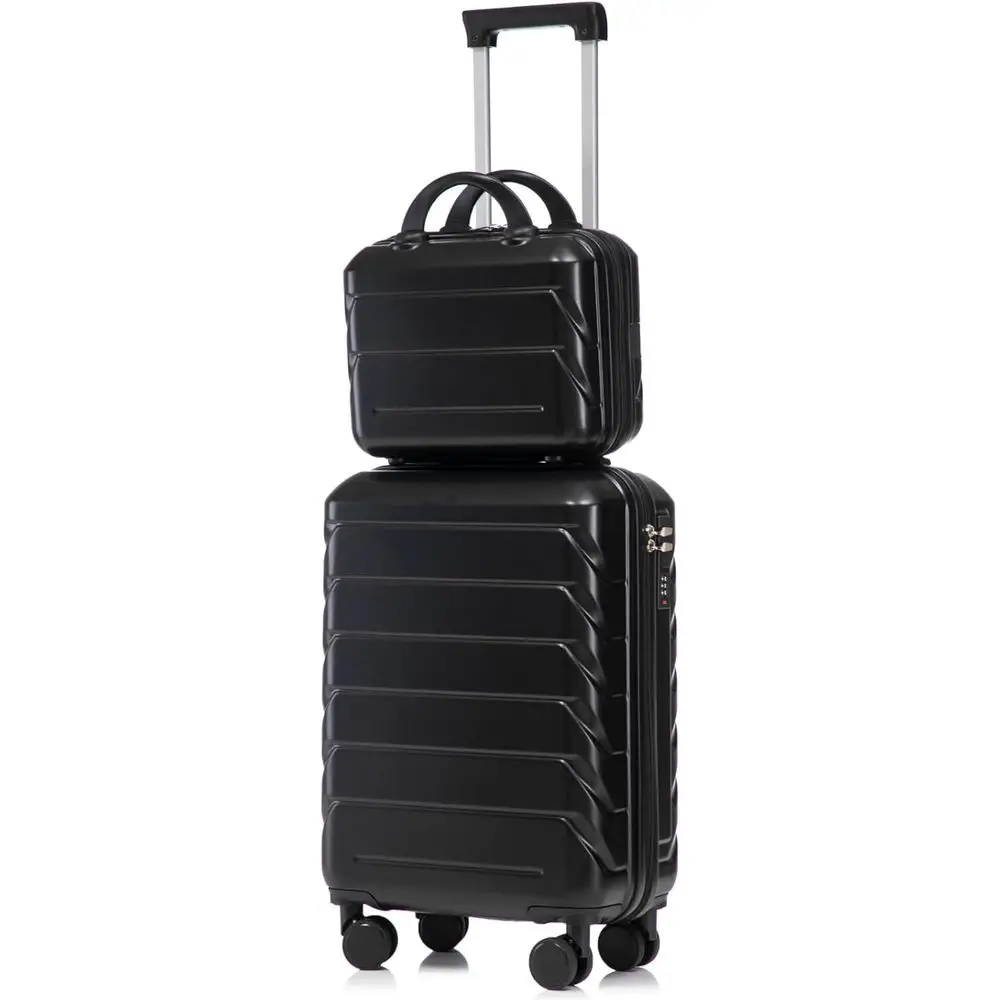 Lightweight 2-Piece ABS Carry-On Luggage Set with 360 Spinner Wheels, Adjustable Handle, and Lock - Black
Lightweight 2-Piece ABS Carry-On Luggage Set with 360 Spinner Wheels, Adjustable Handle, and Lock - Black