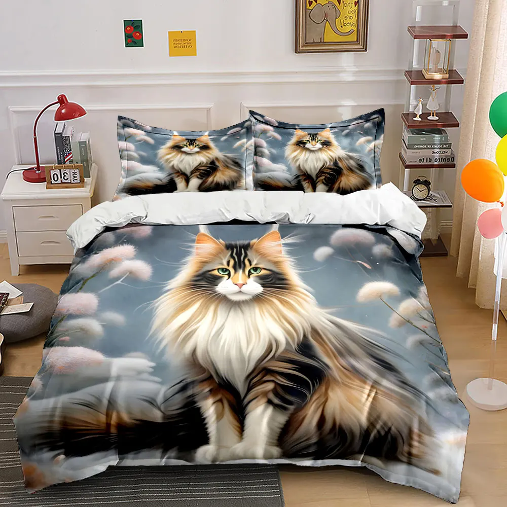 Fluffy tabby cat sitting by snowy scene Duvet Cover Set with 3D Printing Design Soft Polyester Bedding Set All-Season Comfort
Fluffy tabby cat sitting by snowy scene Duvet Cover Set with 3D Printing Design Soft Polyester Bedding Set All-Season Comfort