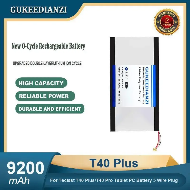 Аккумулятор для ноутбука высокой емкости 9200 мАч T40 Plus для Teclast T40 Plus/T40 Pro, аккумулятор для планшетного ПК, 5 проводов
Аккумулятор для ноутбука высокой емкости 9200 мАч T40 Plus для Teclast T40 Plus/T40 Pro, аккумулятор для планшетного ПК, 5 проводов