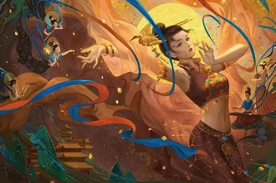Dunhuang Flying Apsaras Musicians Golden Full Moon Mountain Jigsaw Puzzle, Fresco Fairy Ribbon Oriental Mural Wall Decor Gift
Dunhuang Flying Apsaras Musicians Golden Full Moon Mountain Jigsaw Puzzle, Fresco Fairy Ribbon Oriental Mural Wall Decor Gift