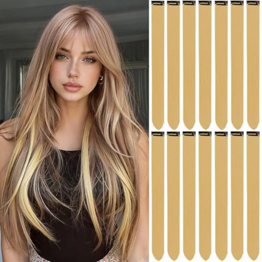 Colored Hair Extensions 14 PCS, 22 In Dream Rainbow Clip in Hair Extensions Party Highlights, Color Long Straight Synthetic Hai
Colored Hair Extensions 14 PCS, 22 In Dream Rainbow Clip in Hair Extensions Party Highlights, Color Long Straight Synthetic Hai