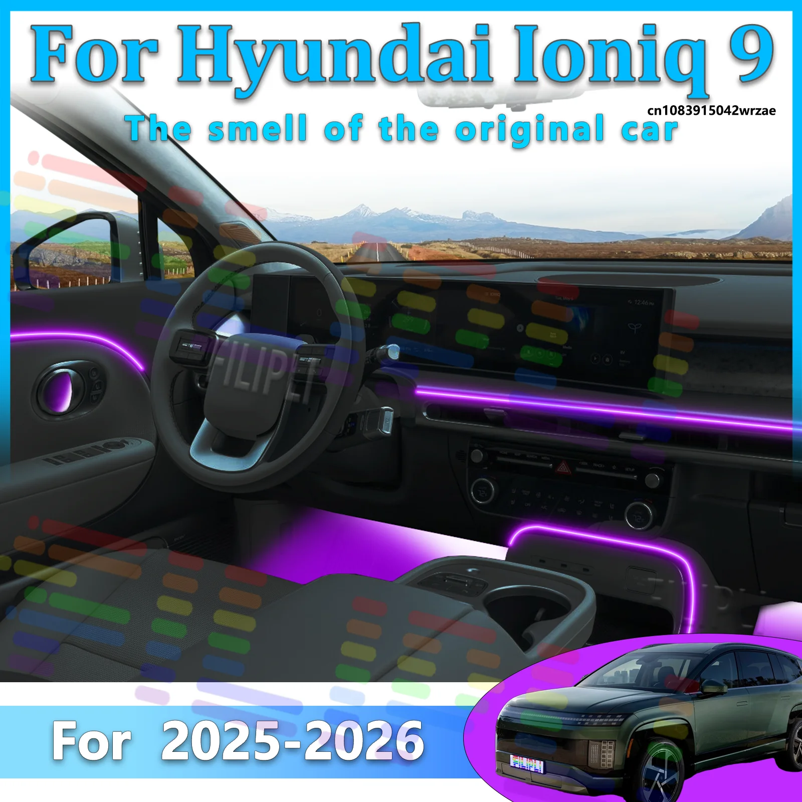 For Hyundai Ioniq 9 ME 2026Y Car LED Ambient Lamps Colorful Atmosphere Lights Auto Interior Neon Strip App Control 64 RGB Light
For Hyundai Ioniq 9 ME 2026Y Car LED Ambient Lamps Colorful Atmosphere Lights Auto Interior Neon Strip App Control 64 RGB Light