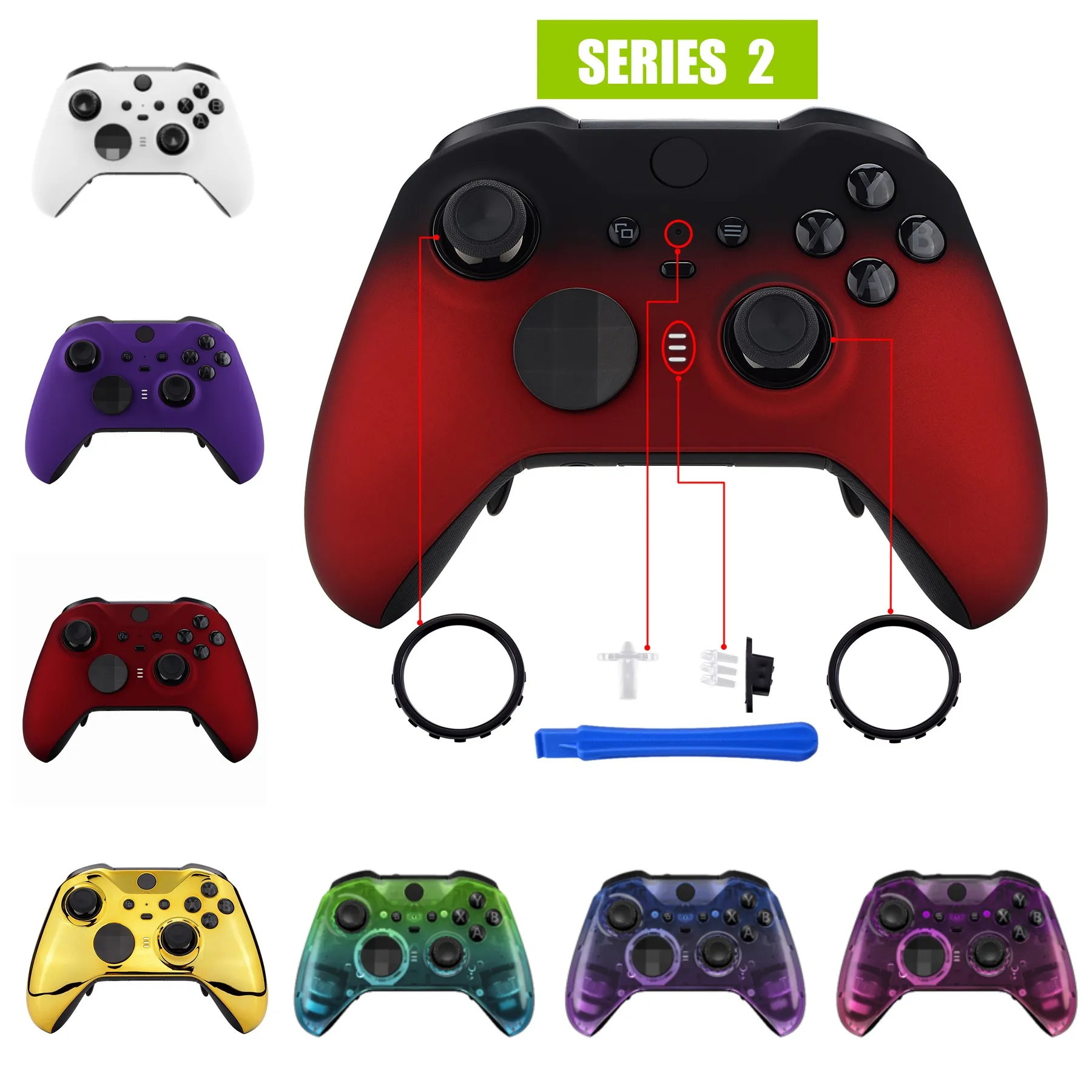 Комплект для замены передней панели eXtremeRate, передняя часть корпуса для контроллера Xbox One Elite Series 2, модель 1797, Алый красный
Комплект для замены передней панели eXtremeRate, передняя часть корпуса для контроллера Xbox One Elite Series 2, модель 1797, Алый красный