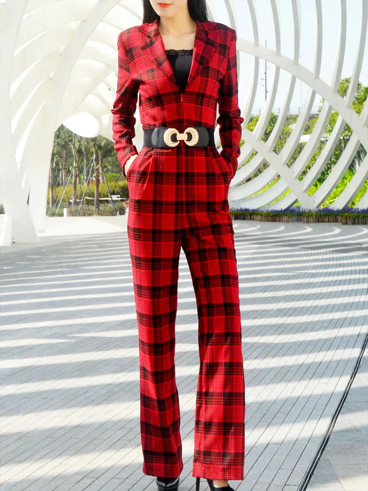 Женский модный весенний комплект: комбинезон с высокой талией, в клетку, с отложным воротником, утягивающий, с широкими штанинами, из полиэстера, для офиса и повседневной носки, длинный.
Женский модный весенний комплект: комбинезон с высокой талией, в клетку, с отложным воротником, утягивающий, с широкими штанинами, из полиэстера, для офиса и повседневной носки, длинный.