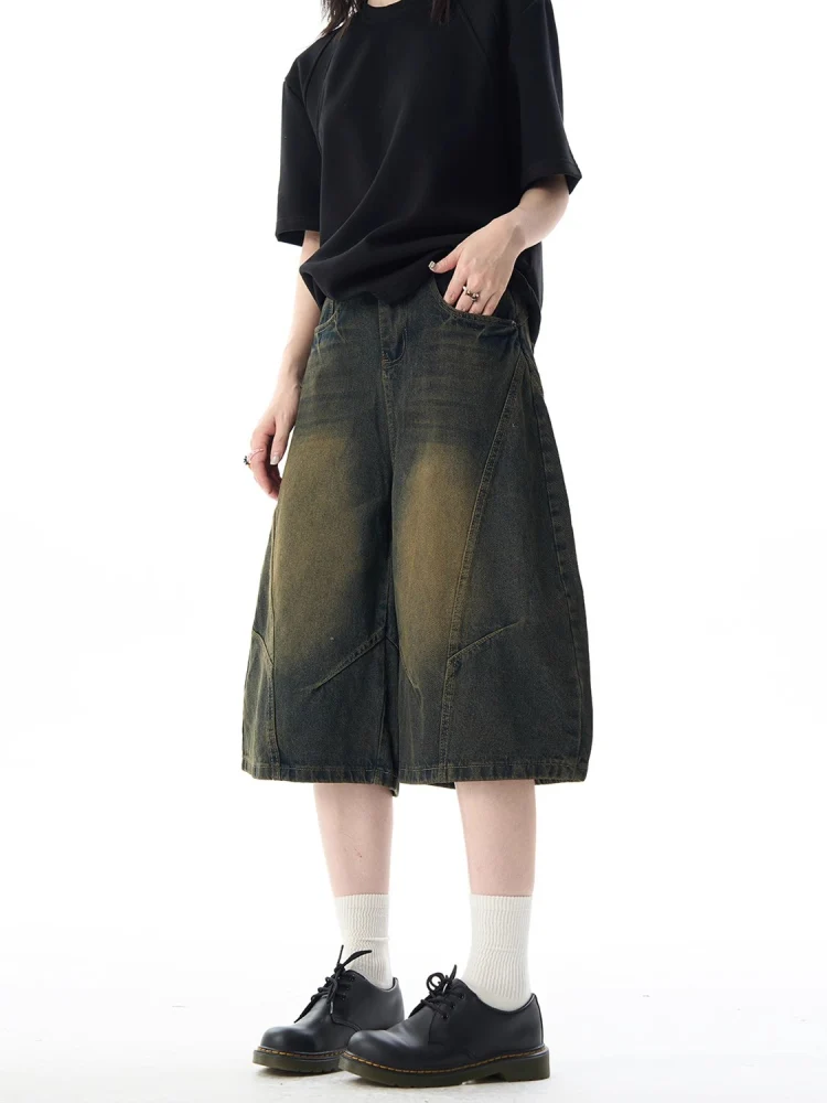 Летние мужские и женские широкие джинсы в американском стиле High Street, повседневные свободные длинные брюки семи дюймов
Летние мужские и женские широкие джинсы в американском стиле High Street, повседневные свободные длинные брюки семи дюймов