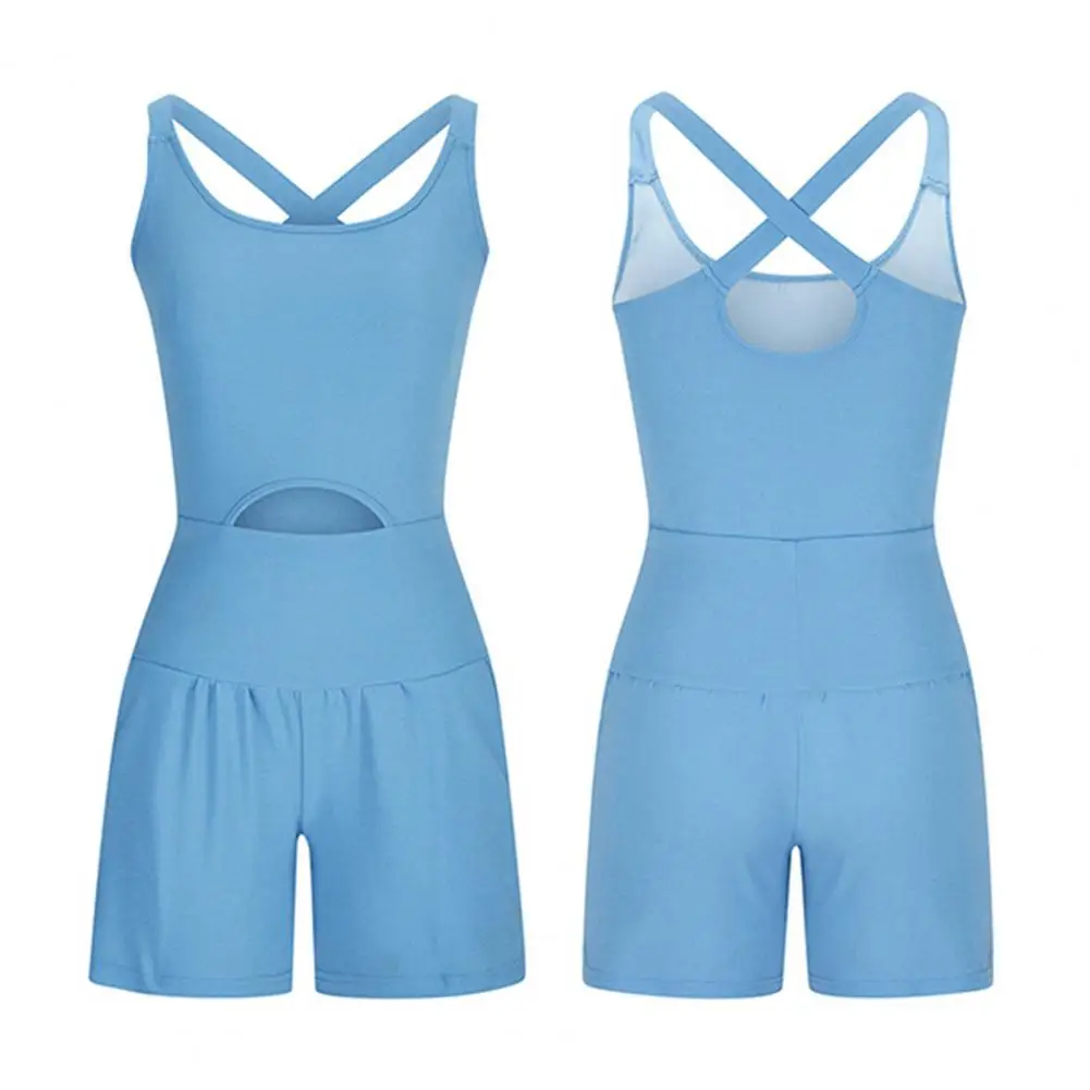 Solid Color Rompers Stylish Women's Sleeveless Yoga Rompers with Cross Back Design Quick Dry Sweat-absorption for Jogging
Solid Color Rompers Stylish Women's Sleeveless Yoga Rompers with Cross Back Design Quick Dry Sweat-absorption for Jogging