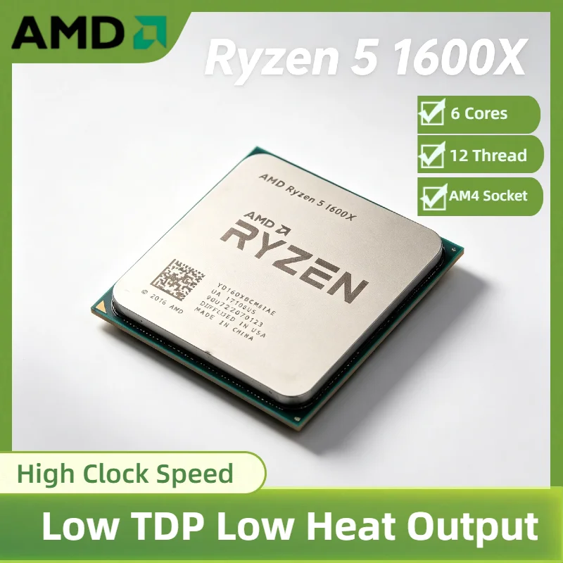 AMD Ryzen 5 1600X 6 Core 12 Thread 3.6GHz Boost 95W L3 16M Cache AM4 Desktop Gaming Processor Pro Max 4K Unit
AMD Ryzen 5 1600X 6 Core 12 Thread 3.6GHz Boost 95W L3 16M Cache AM4 Desktop Gaming Processor Pro Max 4K Unit