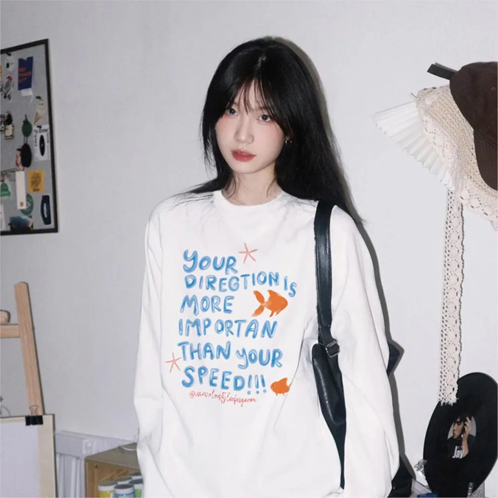 2026 Autumn Casual Simple Style Women's T-shirts T Shirt Tees Long Sleeve Top Blusas Playful Printed Fashionable All-match Loose
2026 Autumn Casual Simple Style Women's T-shirts T Shirt Tees Long Sleeve Top Blusas Playful Printed Fashionable All-match Loose